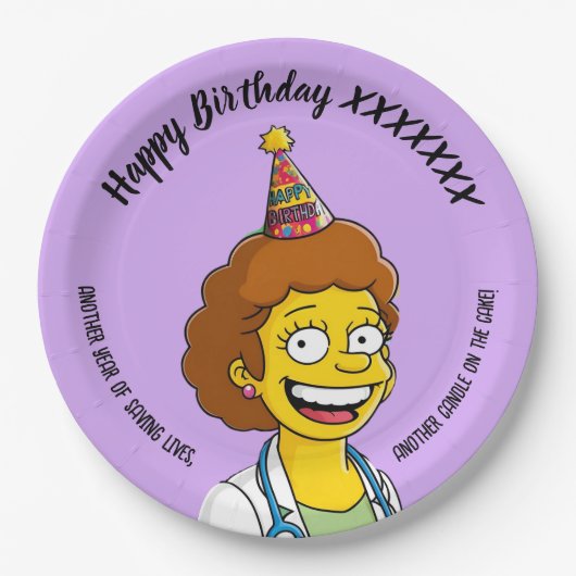 DOCTORS BIRTHDAY violet pediatric fun girl Pappteller (Vorderseite)