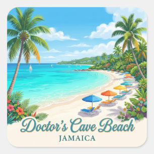 Doctor's Cave Beach Montego Bay Jamaika Quadratischer Aufkleber