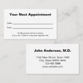 Doctor's Medical Office Your Next Appointment Card Terminkarte (Vorne/Hinten)