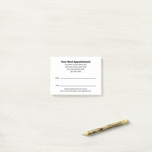 Doctor's Office Your Next Appointment Reminder Post-it Klebezettel (Auf Schreibtisch)