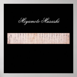Document written by Miyamoto Musashi, c. 1600's Poster
