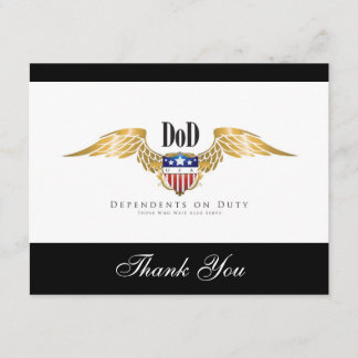 DOD-Flügel (je nach Zoll) Dankeskarte