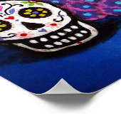 DOD SKULLS-BLUME POSTER (Ecke)