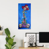 DOD SKULLS-BLUME POSTER (Heimbüro)