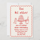 Doddle Champagner Cake Quirky Geburtstagsparty Einladung (Vorderseite)