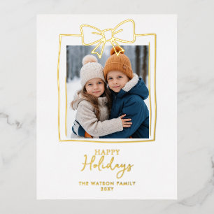 Doddle handgezeichnete Schleife Weihnachten Foto U Folien Feiertagspostkarte