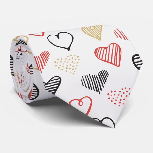 Doddle Hearts Neck Tie Krawatte (Gerollt)