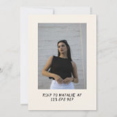 Doddle Schwarz-weiß Bow Martini Foto Geburtstag Einladung (Rückseite)