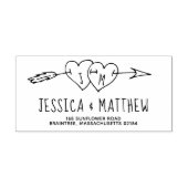 Doddled Wedding Hearts mit Arrow Monogram Permastempel (Design)