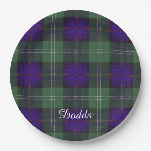 Dodds Clan karierter schottischer Kilt Tartan Pappteller (Vorderseite)