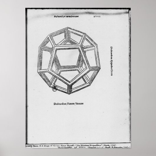 Dodecahedron aus "De Divina Proportione" Poster (Vorne)