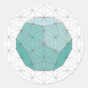 Dodecahedron-Sticker Runder Aufkleber