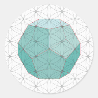 Dodecahedron-Sticker Runder Aufkleber