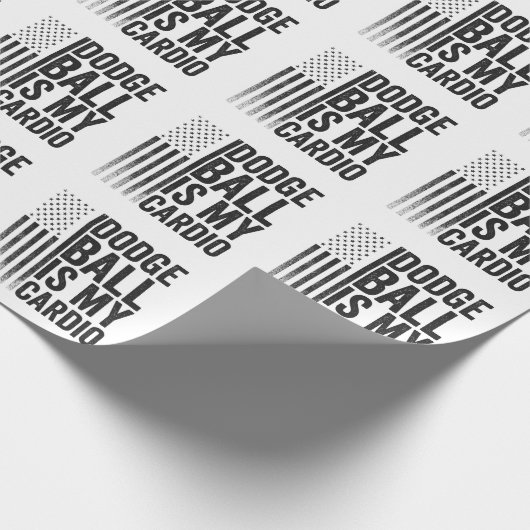 Dodgball ist mein Cardio Funny Patriotic American Geschenkpapier (Ecke)