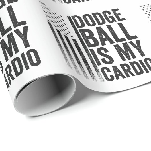 Dodgball ist mein Cardio Funny Patriotic American Geschenkpapier (Rolleneckpunkt)