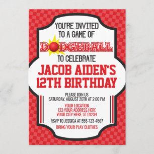 Dodge-Ball der Dodgeball Geburtstags-Einladungs-  Einladung