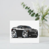 Dodge Challenger Black Car Postkarte (Stehend Vorderseite)