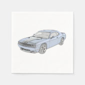 Dodge Challenger Classic Blue Mopar Muscle Car Art Serviette (Vorderseite)