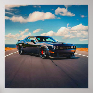 Dodge Challenger in Nature   Poster