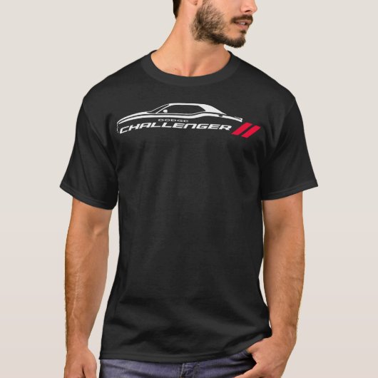Dodge Challenger Muscle Car American Flag T-Shirt (Vorderseite)