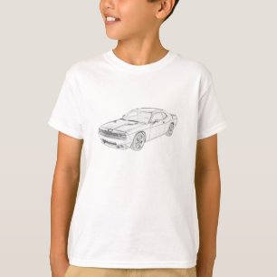 Dodge Challenger Pencil Sketch Mopar Kinder T - Sh T-Shirt