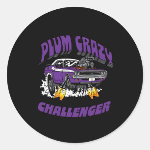 Dodge Challenger Plum Crazy Letzter Anruf Runder Aufkleber