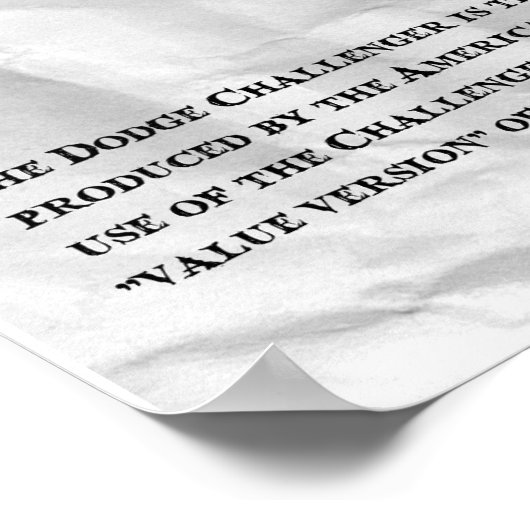 Dodge Challenger Poster (Ecke)