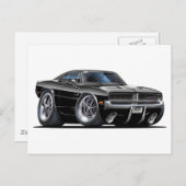 Dodge Charger Black Car Postkarte (Vorne/Hinten)