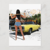 Dodge Charger Chick Postkarte (Vorderseite)
