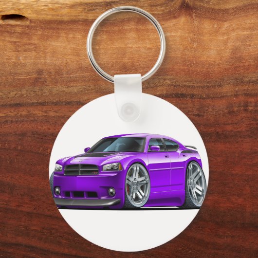Dodge Charger Daytona Purple Car Schlüsselanhänger (Vorderseite)