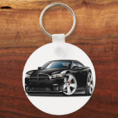 Dodge Charger RT Black Car Schlüsselanhänger (Vorderseite)