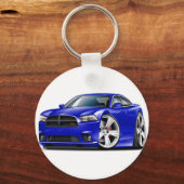 Dodge Charger RT Blue Car Schlüsselanhänger (Vorderseite)