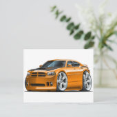 Dodge Charger Super Bee Orange Car Postkarte (Stehend Vorderseite)