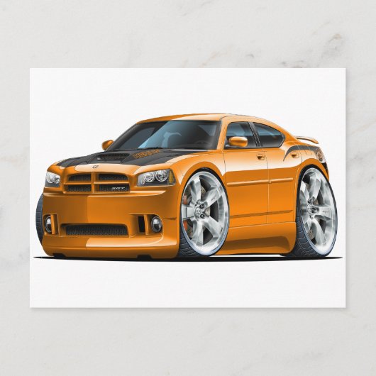 Dodge Charger Super Bee Orange Car Postkarte (Vorderseite)