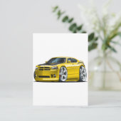 Dodge Charger Super Bee Yellow Car Postkarte (Stehend Vorderseite)