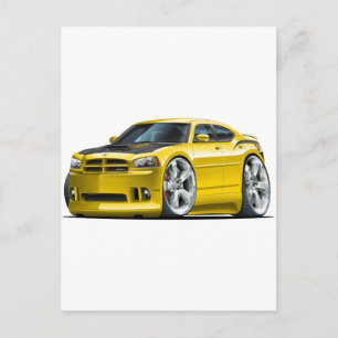 Dodge Charger Super Bee Yellow Car Postkarte