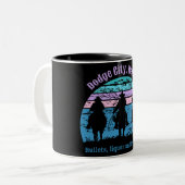 Dodge City Kansas Cowboy Coffee Mugs Zweifarbige Tasse (Vorderseite Links)