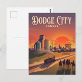Dodge City Kansas Postkarte (Vorne/Hinten)