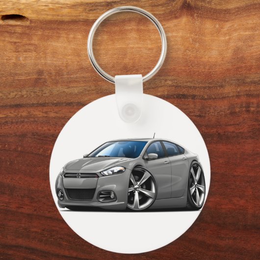 Dodge Dart Gray Car Schlüsselanhänger (Vorderseite)