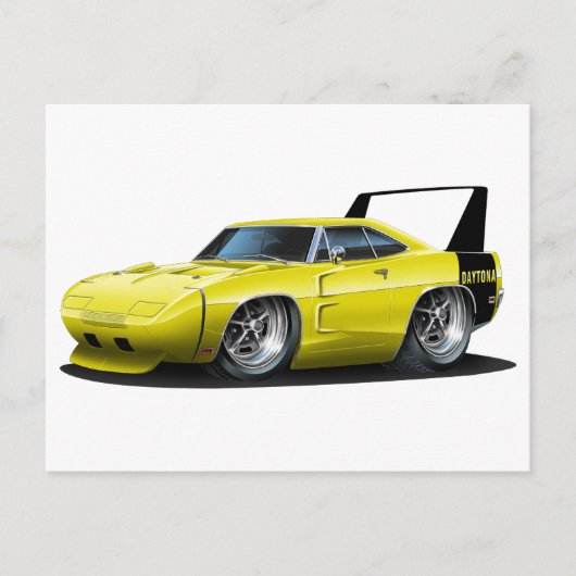 Dodge Daytona Yellow Car Postkarte (Vorderseite)