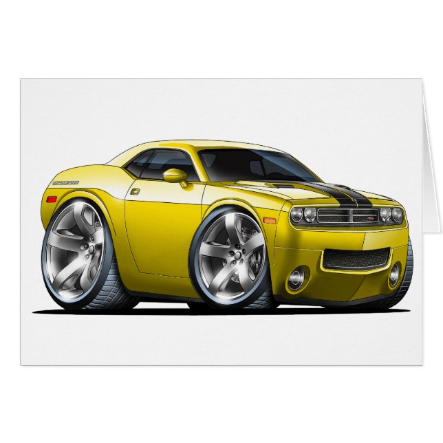 Dodge-Herausforderer-Gelb-Auto (Vorderseite (Horizontal))