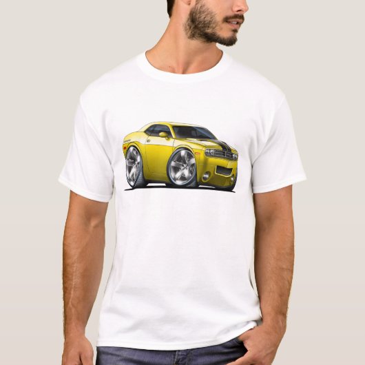 Dodge-Herausforderer-Gelb-Auto T-Shirt (Vorderseite)