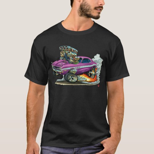 Dodge-Herausforderer-lila Auto 1970-72 T-Shirt (Vorderseite)