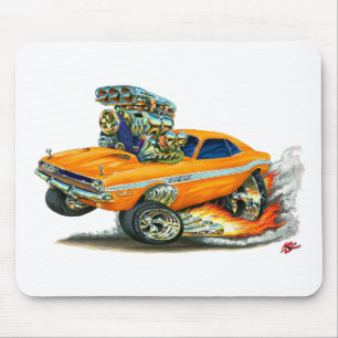 Dodge-Herausforderer-Orangen-Auto 1970-72 Mousepad