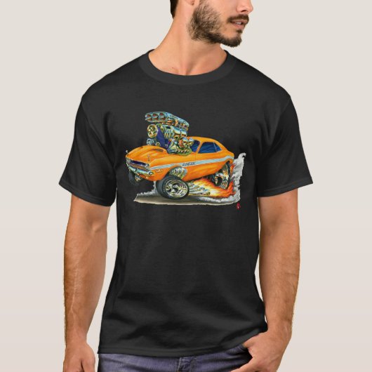 Dodge-Herausforderer-Orangen-Auto 1970-72 T-Shirt (Vorderseite)