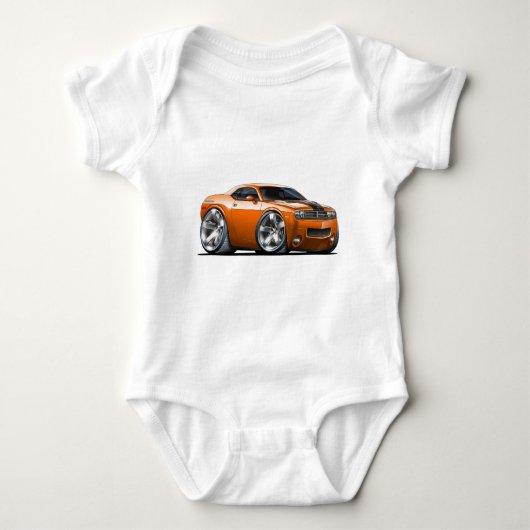 Dodge-Herausforderer-Orangen-Auto Baby Strampler (Vorderseite)