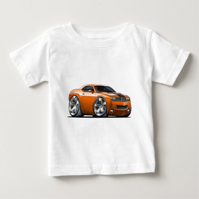 Dodge-Herausforderer-Orangen-Auto Baby T-shirt (Vorderseite)