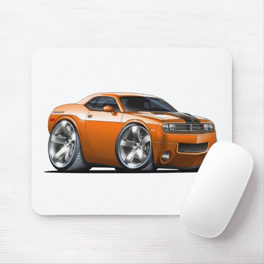 Dodge-Herausforderer-Orangen-Auto Mousepad (Mit Mouse)