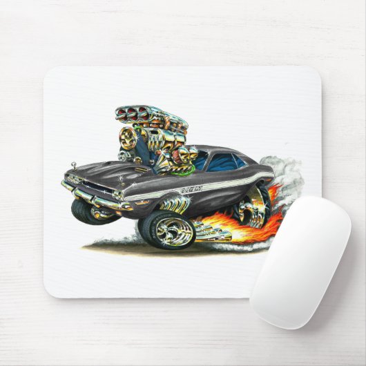 Dodge-Herausforderer-Schwarz-Auto 1970-72 Mousepad (Mit Mouse)