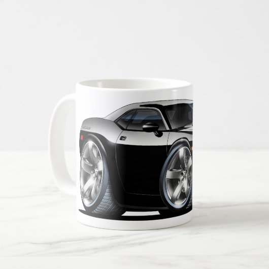 Dodge-Herausforderer-Schwarz-Auto Kaffeetasse (Vorderseite Links)